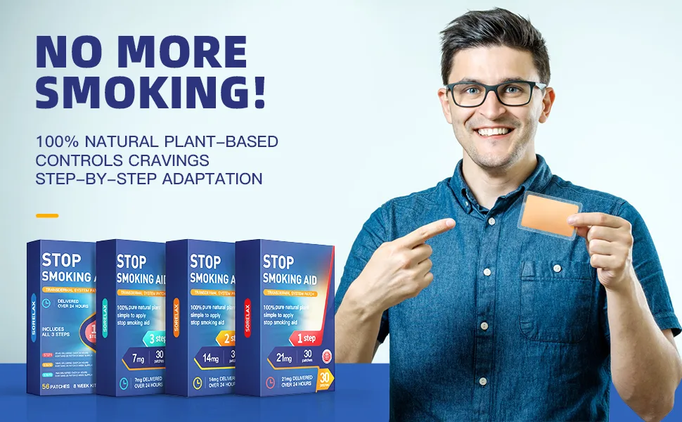 Sorelax Quit Smoking Patches, Step 3 to Help Quit Smoking, 7 mg, Continue Over 24 Hours to Stop Smoking Aids That Work, 30 Patches, One Month Supply - NO MORE SMOKING!