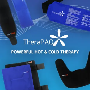 TheraPAQ Ice Packs for Injuries Reusable Version - Adjustable 14 x 6 Inch Hot and Cold Gel Pack w/Adjustable Strap for Shoulder, Knee, Back, Ankle, and Foot Discomfort - Sports Therapy and Recovery Gel Pack & Flexible Strap - TheraPAQ Powerful Hot and Cold Therapy