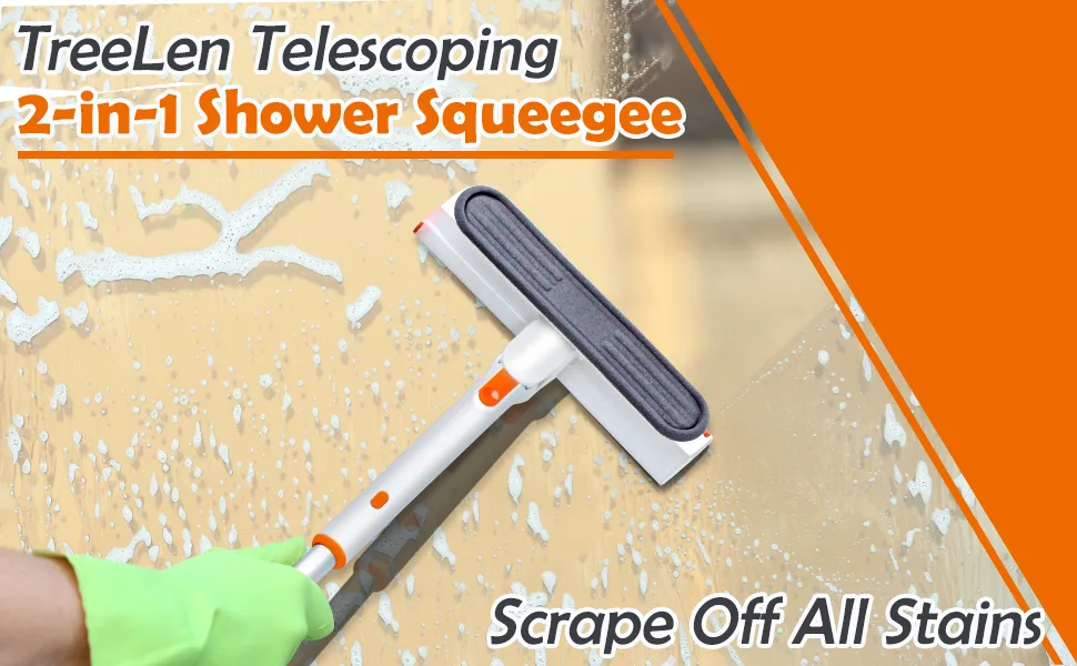Squeegee for Window Cleaning, 26"-35" Window Telescoping Squeegee, Multi-Angle Window Cleaning Squeegee for Car Windshield, Tiles, Shower Glass Door Long Squeegee - Telescoping Squeegee