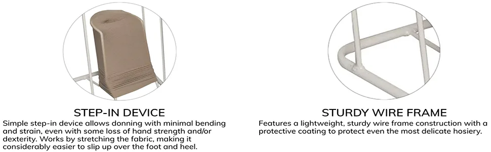 Stockings Donner, Helper for Applying Compression Socks, Regular Size Donning Zone Regular Zone - product information 3