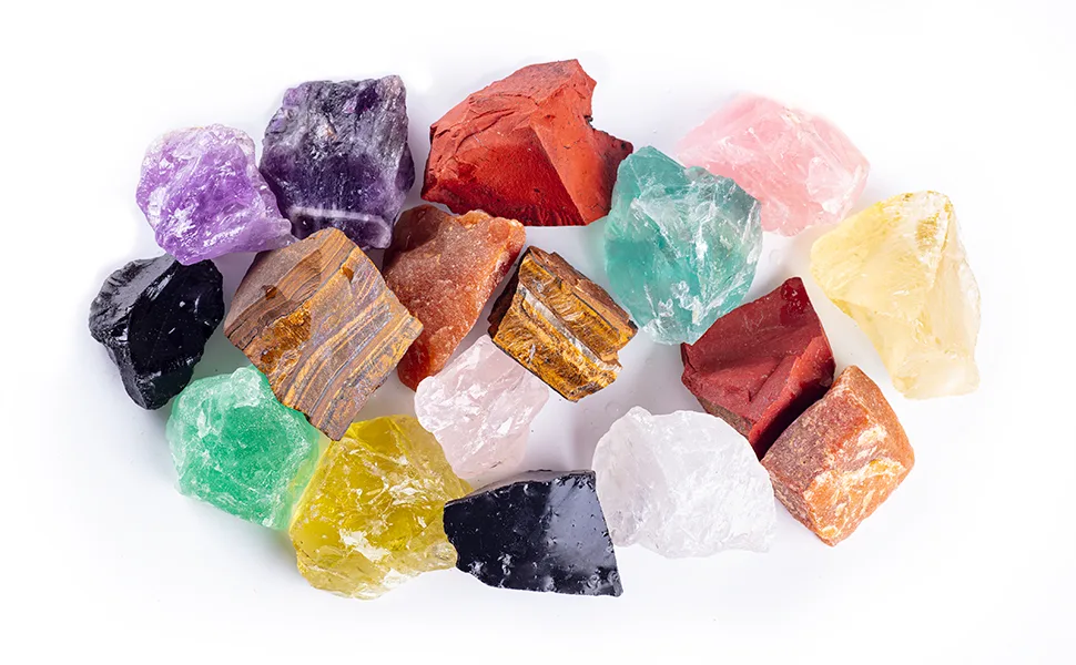 UFEEL 3 lbs Bulk Rough Stone Mix - Large 1" Natural Raw Crystals for Tumbling, Cabbing, Polishing, Wire Wrapping Multiple Color 3 LB - rocks healing crystals