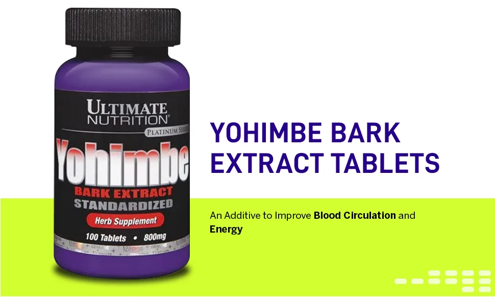Ultimate Nutrition Yohimbe Bark Extract Tablets, Standardized, 800 mg, 100-Count Bottles - Yohimbe Bark Extract Tablets