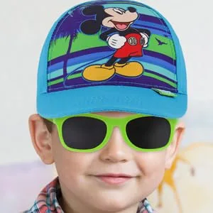 ABG Toddler Hat for Boys Ages 2-4, Kids Baseball Cap and Sunglasses Mickey Mouse - Left