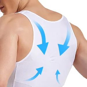 Aptoco Compression Shirts for Men Slimming,Men Body Shaper Abs Slim Tank Top Undershirt for Men's Gynecomastia White Large - Body Shaper Vest