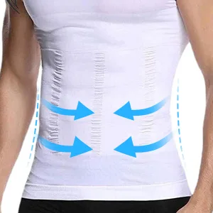 Aptoco Compression Shirts for Men Slimming,Men Body Shaper Abs Slim Tank Top Undershirt for Men's Gynecomastia White Large - Instant fit shapewear vest