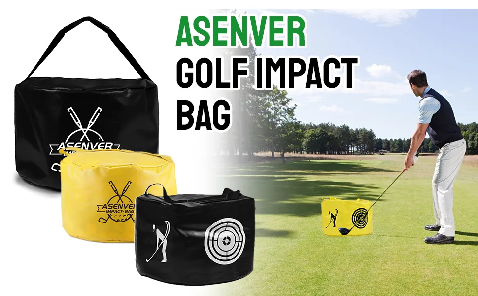 ASENVER Golf Swing Impact Trainer Bag Golf Power Smash Bag Black- Target Pattern - product information 2