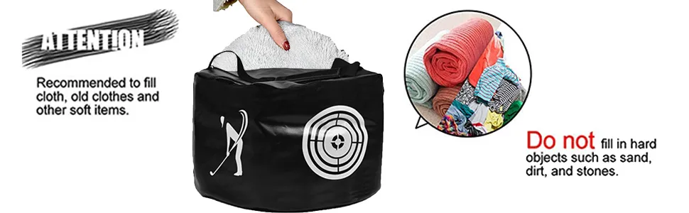 ASENVER Golf Swing Impact Trainer Bag Golf Power Smash Bag Black- Target Pattern - product information 5