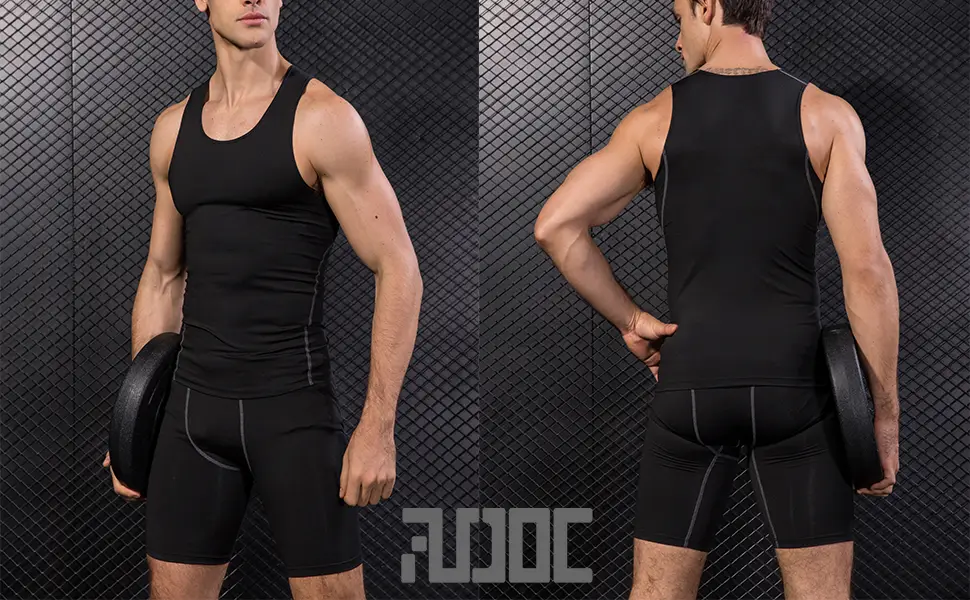 Audoc Men's 3 Pack Compression Football Tank Top Cool Dry Athletic Compression Shirts Sleeveless X-Large 3 Pack Tank - compress shirts for men