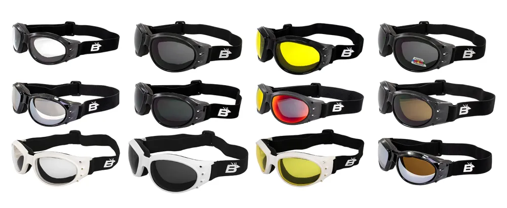 Birdz Eagle Red Baron Motorcycle Airsoft Goggles Clear & Super Dark Day Night - Birdz Eagle Padded Motorcycle Goggles