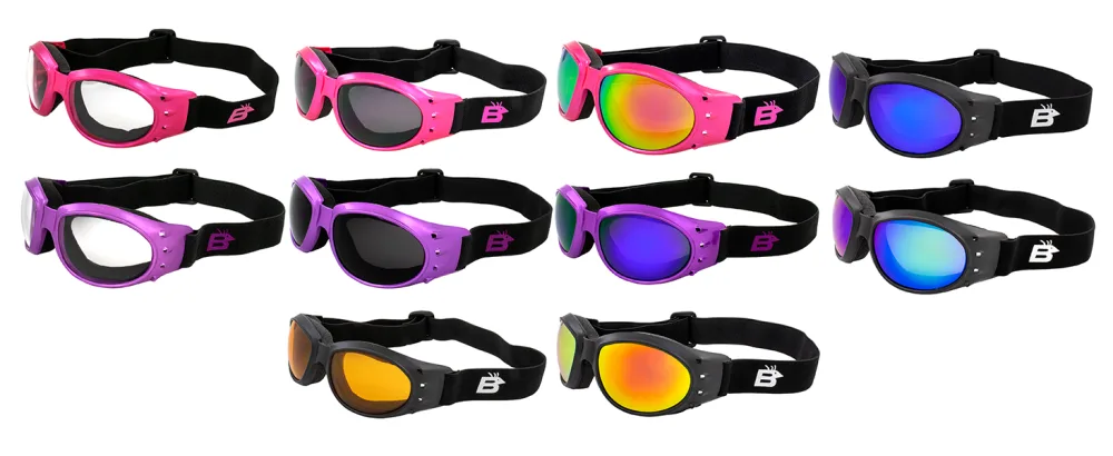 Birdz Eagle Red Baron Motorcycle Airsoft Goggles Clear & Super Dark Day Night - Birdz Eagle Padded Motorcycle Goggles