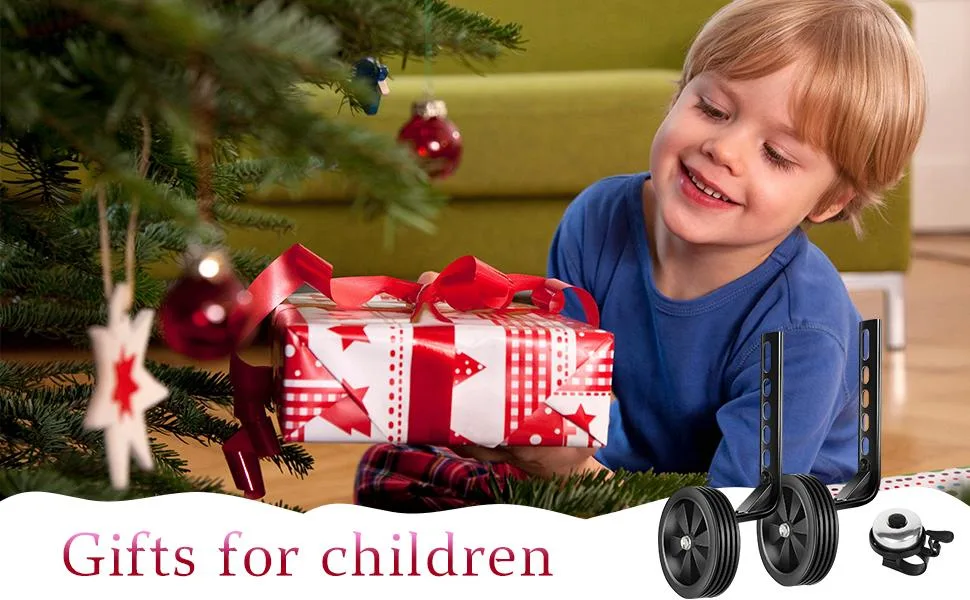 BNKIHDD Bicycle Training Wheels for Kids Stronger Version Replacement Adjustable Bicycles Stabilizer for Children, Suitable for 12/14/ 16/18/ 20/ inch Children's Single Speed Bikes black - The perfect gift for kids
