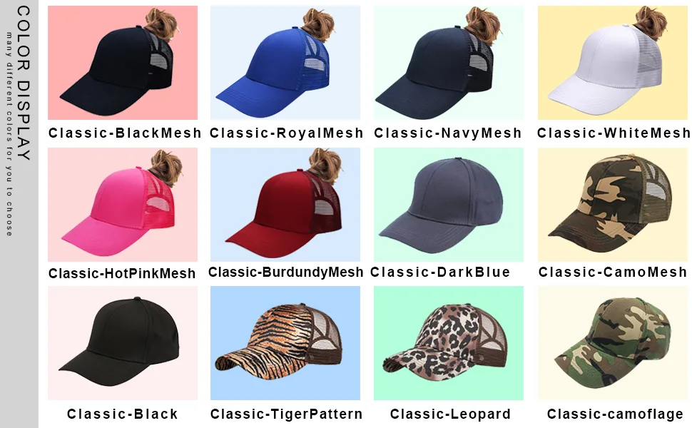 Criss Cross Hat Washed Distressed Baseball Cap Ponytail Hat High Messy Bun Ponycap for Women Crisscross-black - product information 2