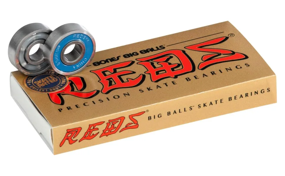 Bones Big Balls Reds Skateboard Bearings 8 Pack - Bones Big Balls REDS 8 pk Bearings