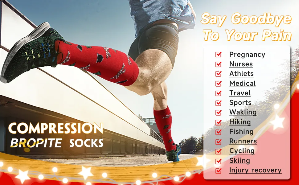 bropite Copper Compression Socks for Men & Women Circulation- 6 Pairs 20-30mmhg Support Compression Socks - Best for Running, Athletic, Nurses, Pregnancy, Flight Large-X-Large Black - christmas compression socks