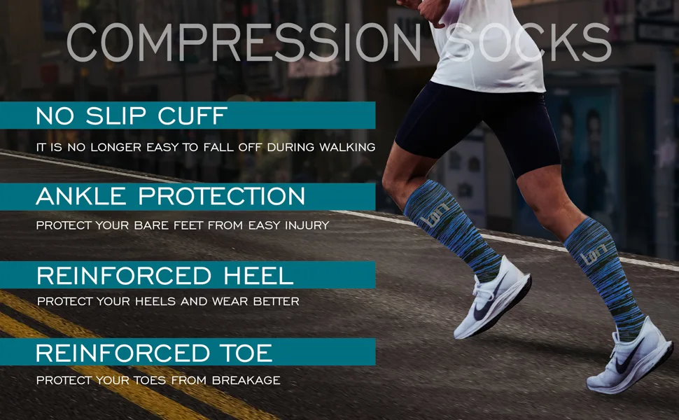 bropite Copper Compression Socks for Men & Women Circulation- 6 Pairs 20-30mmhg Support Compression Socks - Best for Running, Athletic, Nurses, Pregnancy, Flight Large-X-Large Black - compression socks