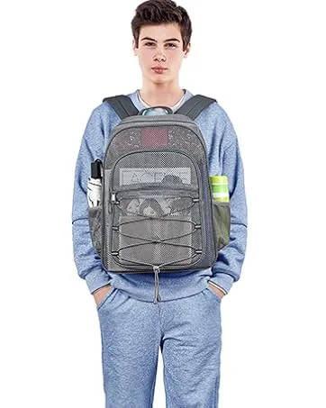 Busiuw Clear Backpack Stadium Approved Clear Sling Bag 12x6x12 with Adjustable Reinforced Straps, Clear Chest Bag for Festivals and Games (Black) Small Black - Mesh Backpack