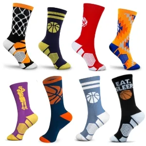 Half Cushioned Crew Basketball Socks | One Size Black - colored socks