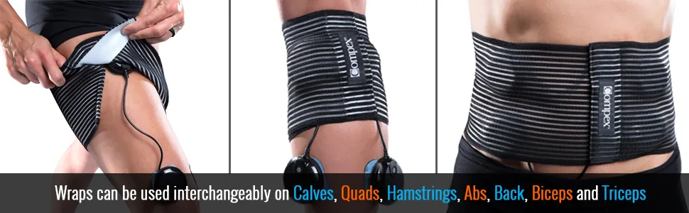 Compex Electrode Wraps - Hold Electrodes in Place During Physical Activity - for Edge, Performance, Sport Elite, Wireless Muscle Stimulators (4 Wraps) - Compex Electrode Wraps - Hold Electrodes in Place During Physical Activity