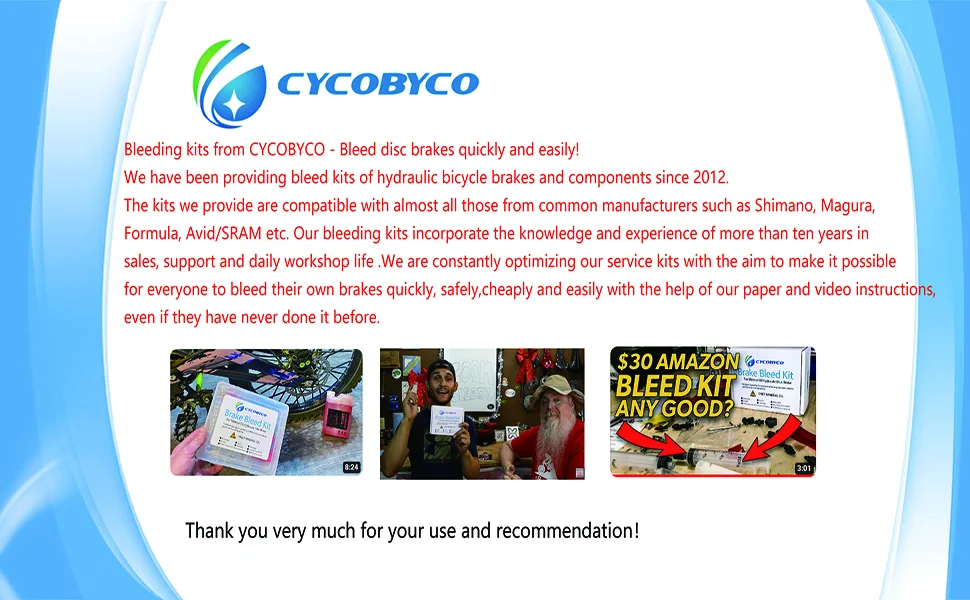 CYCOBYCO Avid Bicycle Brake Bleed Kit for All SRAM Series - CYCOBYCO Avid Bicycle Brake Bleed Kit for All SRAM Series