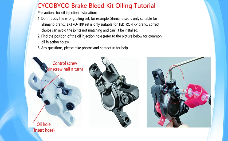CYCOBYCO Avid Bicycle Brake Bleed Kit for All SRAM Series - CYCOBYCO Brake Bleed Kit for Shimano SRAM AVID Hays Formula TEKTRO-TRP