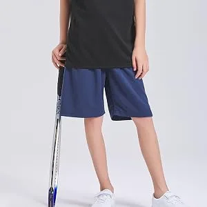 DaniChins Boys Loose Athletic Moisture Wicking Shorts Performance Mesh Shorts Black/Yellow 7 - boy athletic shorts
