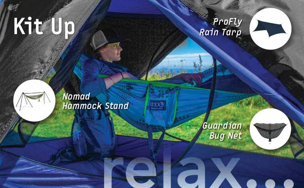 ENO, Eagles Nest Outfitters SingleNest Lightweight Camping Hammock, Teal/Khaki One Size Teal/Khaki - product information 4