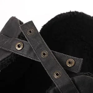Fancet Unisex Ww2 Aviator Faux Leather Bomber Trapper Earflap Winter Hat 56-62cm 88115-navy Medium - bomber hats
