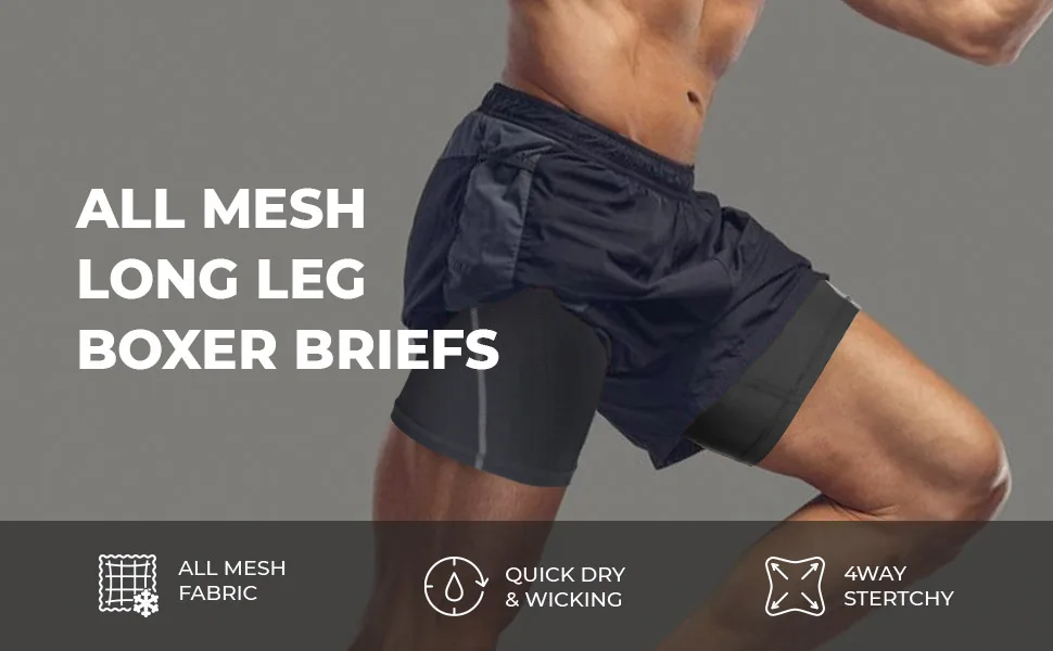 FITEXTREME Men's Compression Shorts 3 Pack, Cool Dry Mesh, Running Workout Athletic Small Short Mix - all mesh long leg boxer briefs