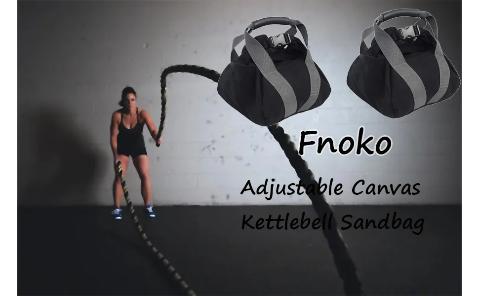 2 Pcs Adjustable Canvas-Kettlebell-Sandbag wtih Handle for Training Home Training, Yoga, Fitness Black - product information 1