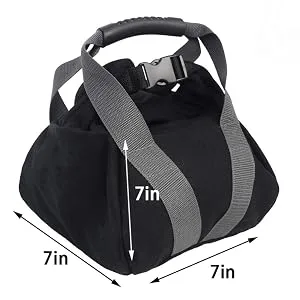 2 Pcs Adjustable Canvas-Kettlebell-Sandbag wtih Handle for Training Home Training, Yoga, Fitness Black - product information 2