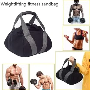 2 Pcs Adjustable Canvas-Kettlebell-Sandbag wtih Handle for Training Home Training, Yoga, Fitness Black - product information 3