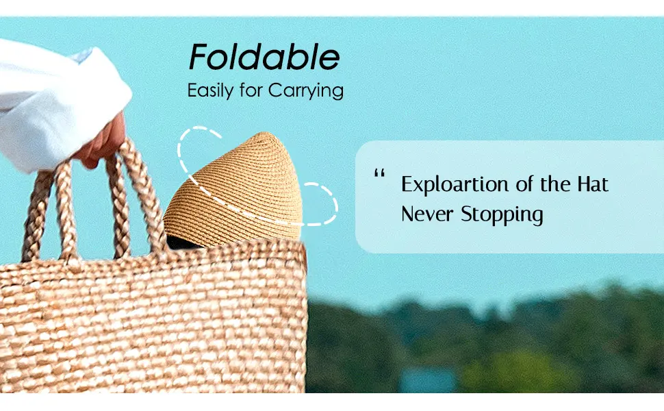 Womens Sun Straw Hat Wide Brim UPF 50 Summer Hat Foldable Roll up Floppy Beach Hats for Women Aa-mixed Beige Medium-Large - packable floppy hat