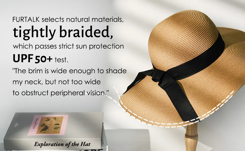 Womens Sun Straw Hat Wide Brim UPF 50 Summer Hat Foldable Roll up Floppy Beach Hats for Women Aa-mixed Beige Medium-Large - womens sun hat