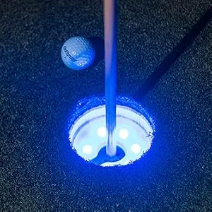 GoSports Light Up Golf Hole Lights 3 Pack - Great For Low Light Golf Play, Putting Practice, Chipping Practice And More - golf, golf accessories, golf training aids, golf games, outdoor games, LED golf, glow golf, lawn gam