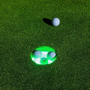 GoSports Light Up Golf Hole Lights 3 Pack - Great For Low Light Golf Play, Putting Practice, Chipping Practice And More - golf, golf accessories, golf training aids, golf games, outdoor games, LED golf, glow golf, lawn gam