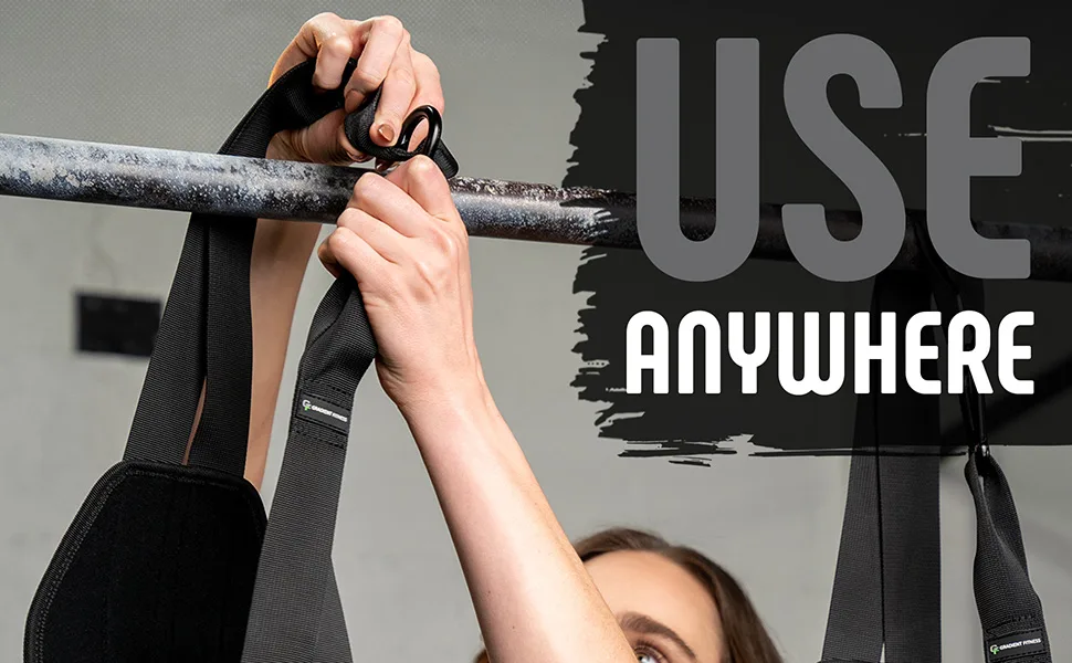 Gradient Fitness Hanging Ab Straps (2 pack), Pull Up Straps, Ab Destroyer, Ab Straps for Pull Up Bar, Ab Sling Straps, Workout Straps - Use Anywhere
