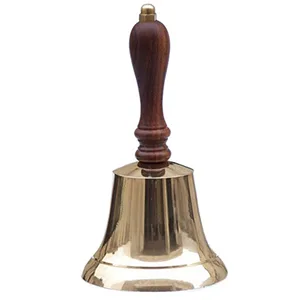 Hampton Nautical Bl-2015-BN Nickel Hand 9" Bell-Nautical Decor, 9", Brush Nickle - Nautical Hand Bell