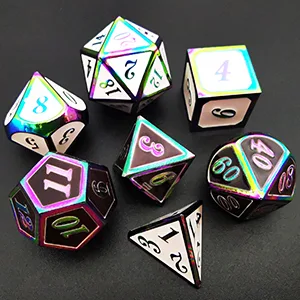 HAOMEJA Color Changing Temperature Metal DND dice kit, D&D dice Set Role Playing Dice Dungeons and Dragons Black Transition White Z Black White - product information 3
