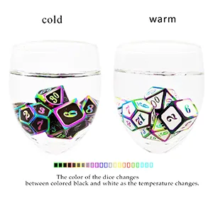 HAOMEJA Color Changing Temperature Metal DND dice kit, D&D dice Set Role Playing Dice Dungeons and Dragons Black Transition White Z Black White - product information 4
