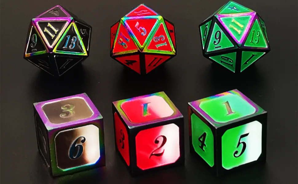 HAOMEJA Color Changing Temperature Metal DND dice kit, D&D dice Set Role Playing Dice Dungeons and Dragons Black Transition White Z Black White - product information 6