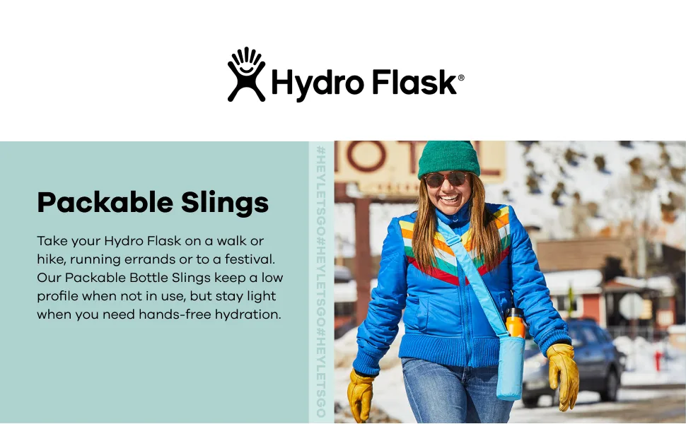 Hydro Flask Packable Bottle Sling Medium Black - Block 1