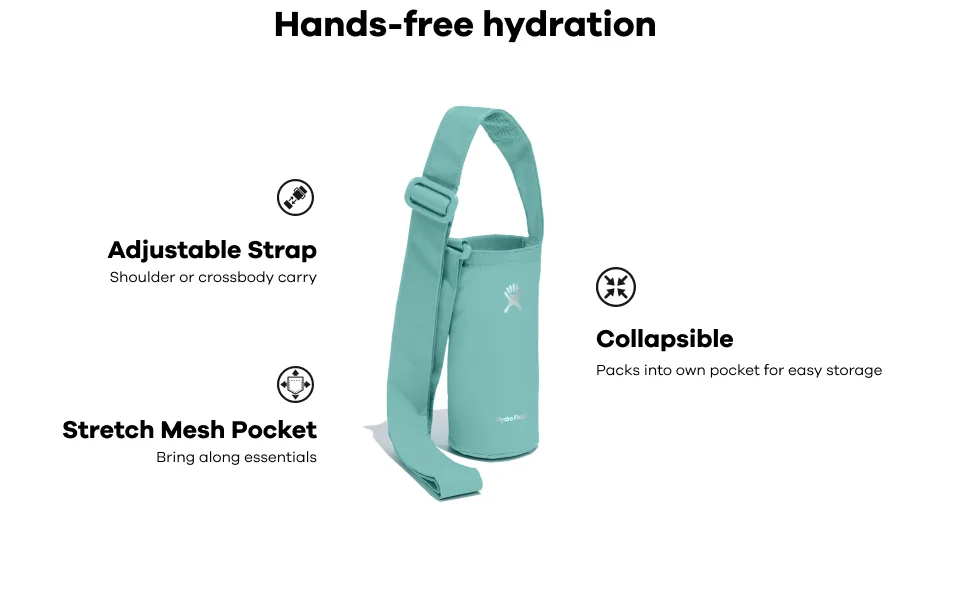 Hydro Flask Packable Bottle Sling Medium Black - Block 2