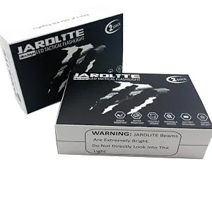 JARDLITE LED Emergency Handheld Flashlight, 4 Pack, Adjustable Focus, Water Resistant with 5 Modes, Best Tactical Torch for Hurricane, Camping, Dog Walking 4pack L1000 - nice package