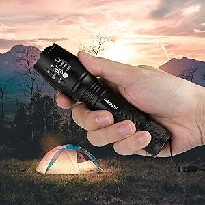 JARDLITE LED Emergency Handheld Flashlight, 4 Pack, Adjustable Focus, Water Resistant with 5 Modes, Best Tactical Torch for Hurricane, Camping, Dog Walking 4pack L1000 - portable