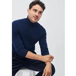 KINGBEGA Mens Turtleneck Sweaters Slim Fit Basic Knitted Thermal Casual Long Sleeve Pullover Sweatshirt Black Small - Mens Turtleneck Sweaters Slim Fit Basic Knitted Thermal Tops Casual Long Sleeve Pullover Sweater