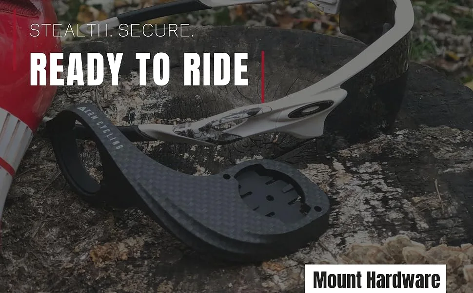 KOM Cycling Wahoo Elemnt Mount Compatible with Multiple Wahoo Computers Including The Wahoo Elemnt Bolt, Elemnt Roam, Elemnt Mini, and Elemnt - Multiple Colors 24g Out Front Computer Mount Carbon - READY TO RIDE