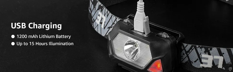 LE Headlamp Rechargeable Super Bright, LED Head Lamp with 6 Modes for Camping & Hiking Gear Essentials, IPX4 Waterproof High Lumen Headlight Flashlights with Adjustable Headband,USB Cable Included - product information 15