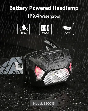 LE Headlamp Rechargeable Super Bright, LED Head Lamp with 6 Modes for Camping & Hiking Gear Essentials, IPX4 Waterproof High Lumen Headlight Flashlights with Adjustable Headband,USB Cable Included - waterproof headlamp