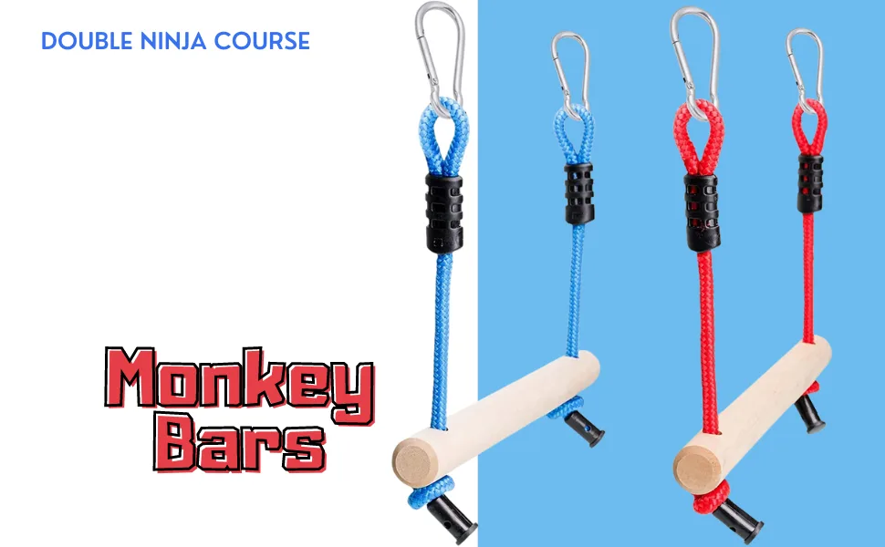 Lily's Things Monkey Bars for Kids(2 Pack) | Ninja Slackline Accessories for Slackline Obstacle Course | Monkey Bars for Backyard | Attachments to Most Any Home Playground Equipment Sets - monkey bars monkey bars for kids monkey bars backyard monkey bars swing set
