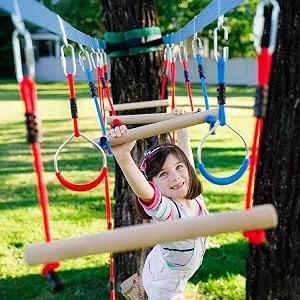 Lily's Things Monkey Bars for Kids(2 Pack) | Ninja Slackline Accessories for Slackline Obstacle Course | Monkey Bars for Backyard | Attachments to Most Any Home Playground Equipment Sets - monkey bars monkey bars for kids monkey bars backyard monkey bars swing set